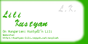 lili kustyan business card